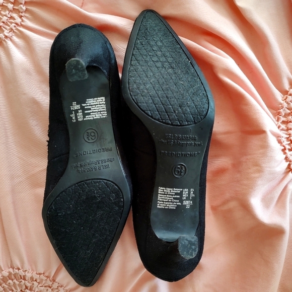 POINTY TOE KITTEN HEEL BLACK VELVET STRAPPY SHOES Vintage look. SZ 6.5 - Picture 3 of 7